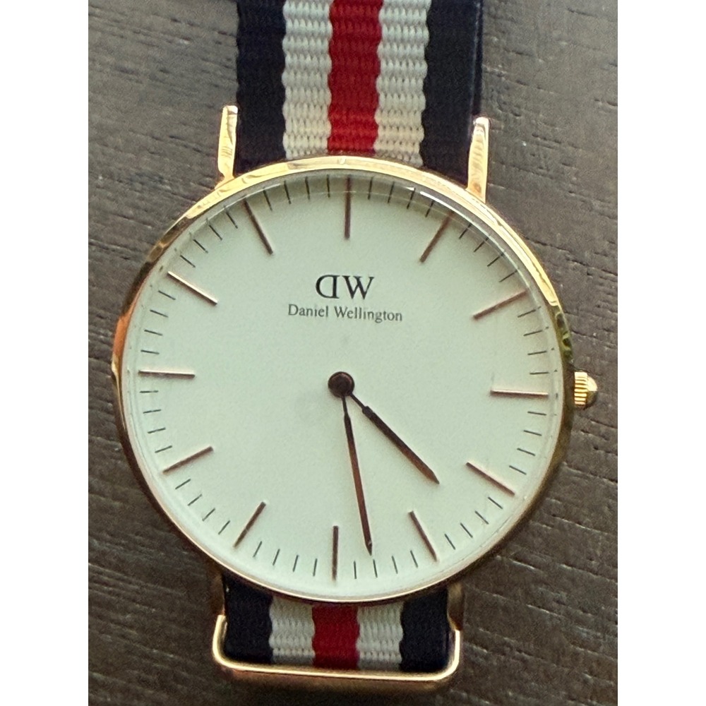Daniel Wellington Watch Mens 40mm Rose Gold White Classic Oxford NATO Strap
